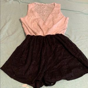 black and white romper